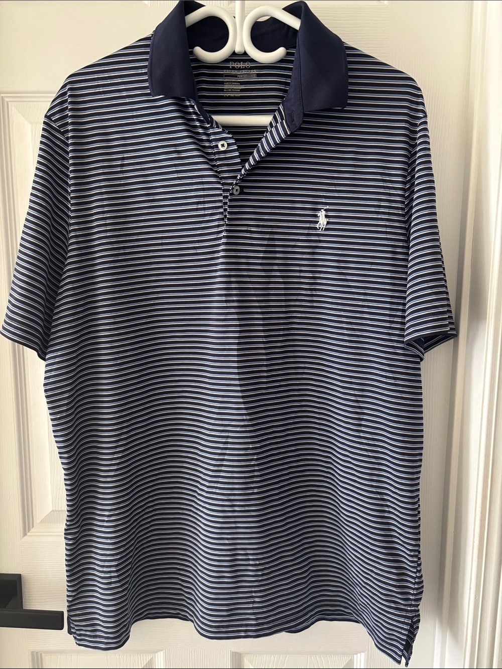 *LIKE NEW* Polo by Ralph Lauren Navy Striped Men’s Polo Shirt Large